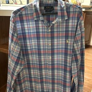 Polo long sleeve button down. Summer colors